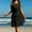 Black, variant on ZZwxWA Swimsuit Coverup for Women Sexy Hollow Out Beach Dress Cover Up Casual Loose Linen Bikini Cover Up Tank Dress