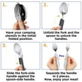 thumbnail image 4 of Orblue 4-in-1 Camping Utensils, 2-Pack - Portable Stainless Steel Spoon, Fork, Knife & Bottle Opener Combo Set - Travel, Backpacking Cutlery Multitool, Blue, 4 of 8
