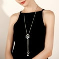 thumbnail image 4 of Collier Long Pendentif pour Femmes Chaîne de Chandail Collier Ras du Cou Réglable Bijoux Élégants Accessoires Habillé Collocation Soirée d'Hiver Mariage, 4 of 8