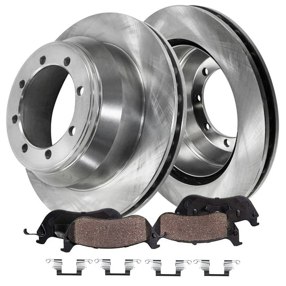 Detroit Axle - Rear Brake Kit for 99-04 Ford F-350 Super Duty, Disc Brake Rotors and Ceramic Brake Pads 1999 2000 2001 2002 2003 2004 Replacement