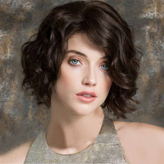 UTOURS Fashion Synthetic Short Brown Curly Hair Wig Natural Hair Wigs Female Fiber