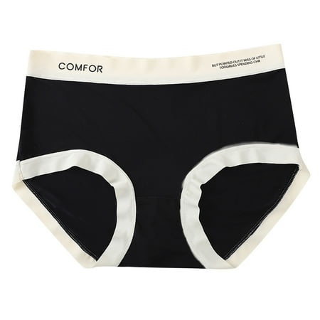 DondPO Womens Underwear Women s Thin Ice Silk Mid Waist Polylactic Crotch Comfortable Breathable Japanese Sweet Girl Briefs Womens Sexy Underwear Seamless Underwear For Women Black M Clearance