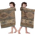 thumbnail image 4 of Multicolor Geometric Boho Pattern Hooded Bath Towel，50"x30" for Ages 3 To 12 Kids, Quick Dry Lightweight Soft Microfiber Hood Beach Towel Cover Up for Kids, 4 of 7