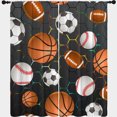 thumbnail image 4 of basketball Printed Curtain Panels Soccer football baseball hexagon geometry Blackout Window Treatment Thermal Insulated Drapes for Kitchen/Bedroom W55 x L63 Inch, 4 of 5