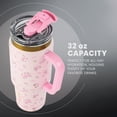 thumbnail image 5 of Thyme & Table 32oz Stainless Steel Luna Tumbler with Handle and Dual Straw Lid, Roses, 5 of 8