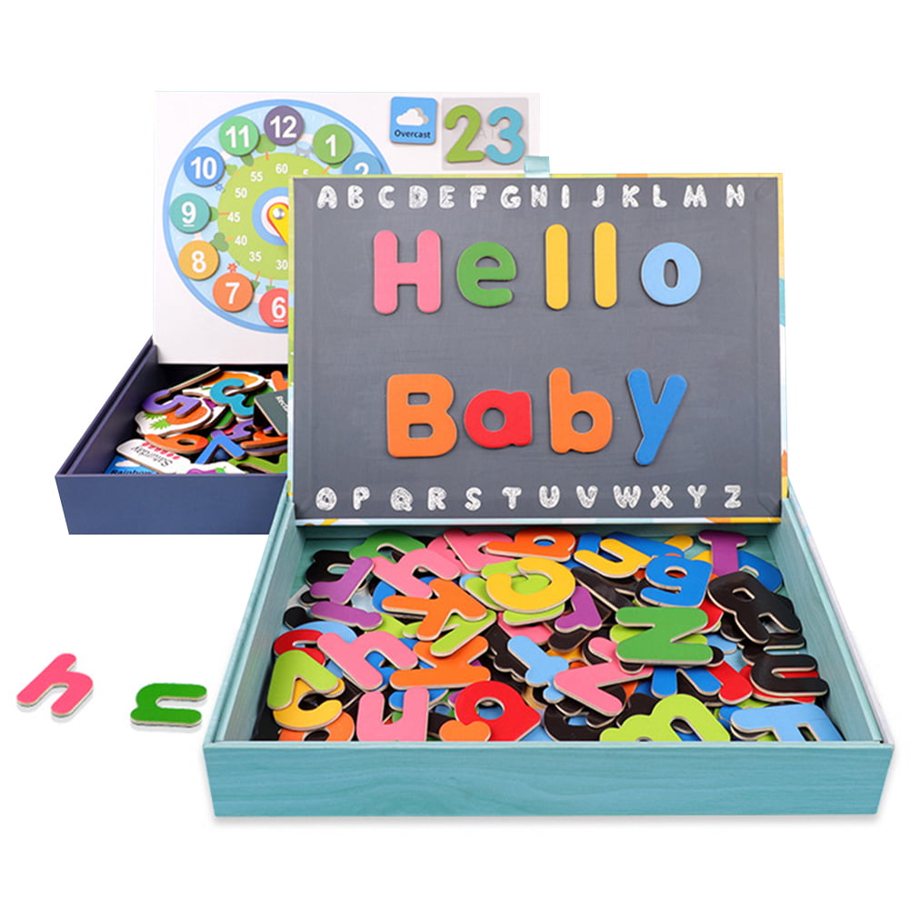 Wooden Puzzle Educational Toy With Number Letter Kids Learning Drawing Board 