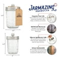 thumbnail image 2 of Apothecary Lid Storage Set with Ball Mason Jars - Farmhouse Home Decor for Vanity Organization - Luxury Bathroom, Kitchen and Office Accessories - Stainless Steel - Two Pack, 2 of 6