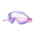 thumbnail image 2 of Gafas de natación para niños con tapones para los oídos, correa ajustable, accesorios de natación, gafas de natación portátiles de visión amplia, Púrpura y rosa, 2 of 8