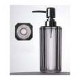thumbnail image 4 of Dispensador de jabón líquido recargable transparente de resina de lujo, botella con bomba for tocador de baño, encimera, fregadero, plástico plateado galvanizado, 4 of 4