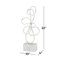 thumbnail image 4 of 10" x 22" Silver Metal Swirl Abstract Sculpture, by DecMode, 4 of 14