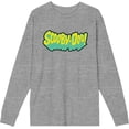 thumbnail image 4 of Scooby-Doo Logo Title Adult Heather Gray Crew Neck Long Sleeve Tee-XL, 4 of 6