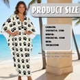 thumbnail image 7 of SEANATIVE Women's Long Kaftan Maxi Caftan Dress Beachwear Bathing Suit Cover Up V-neck Batwing Sleeve Side Slits Kaftan Maxi Dresses for Beach Travel Casual, Paw Pattern Cream White, 7 of 7