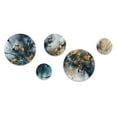 thumbnail image 2 of Designart "Captivating Liquid Ink in Blue and Gold" Abstract Marble Metal Wall Art Set of 5 Piece, 2 of 5