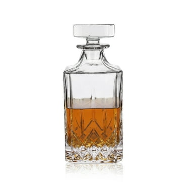 Viski Admiral Liquor Decanter - Crystal Glass Liquor Dispenser for Alcohol
