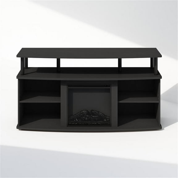 Pemberly Row No Heat Decorative Electric Fireplace TV Stand in Americano/Black