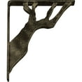 thumbnail image 4 of Ekena Millwork 2"W x 10"D x 12"H Damon Wrought Iron Bracket, (Triple center brace), Antiqued Pale Gold, 4 of 10