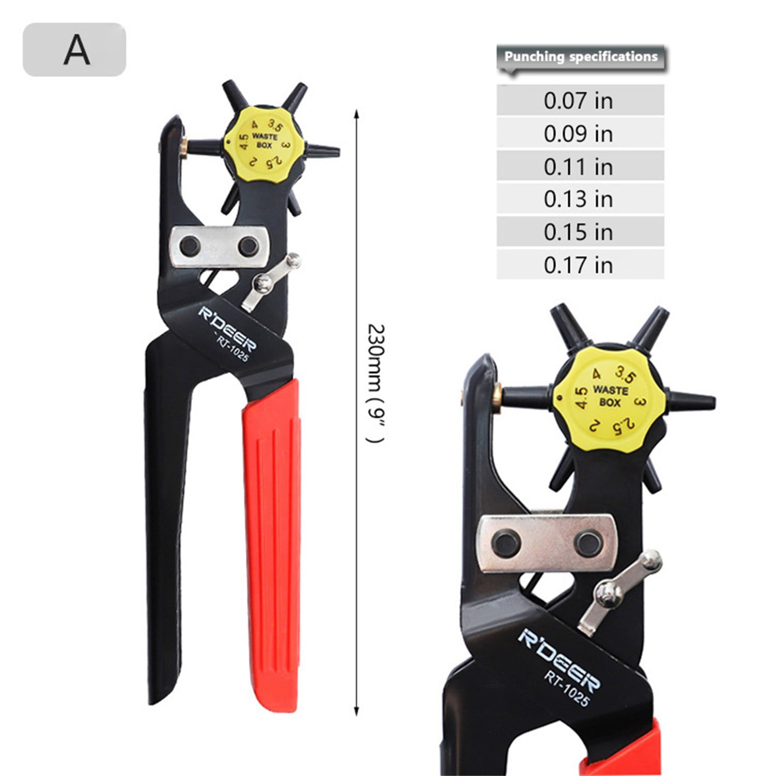 Leather hole punch maker tool Belt puncher Revolving plier Craft/Card/Rubber cut 