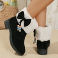 thumbnail image 3 of Winter Snow Boots for Women Suede Plush Fuzzy Warm Ankle Boots Casual Pull on Short Booties, 3 of 6