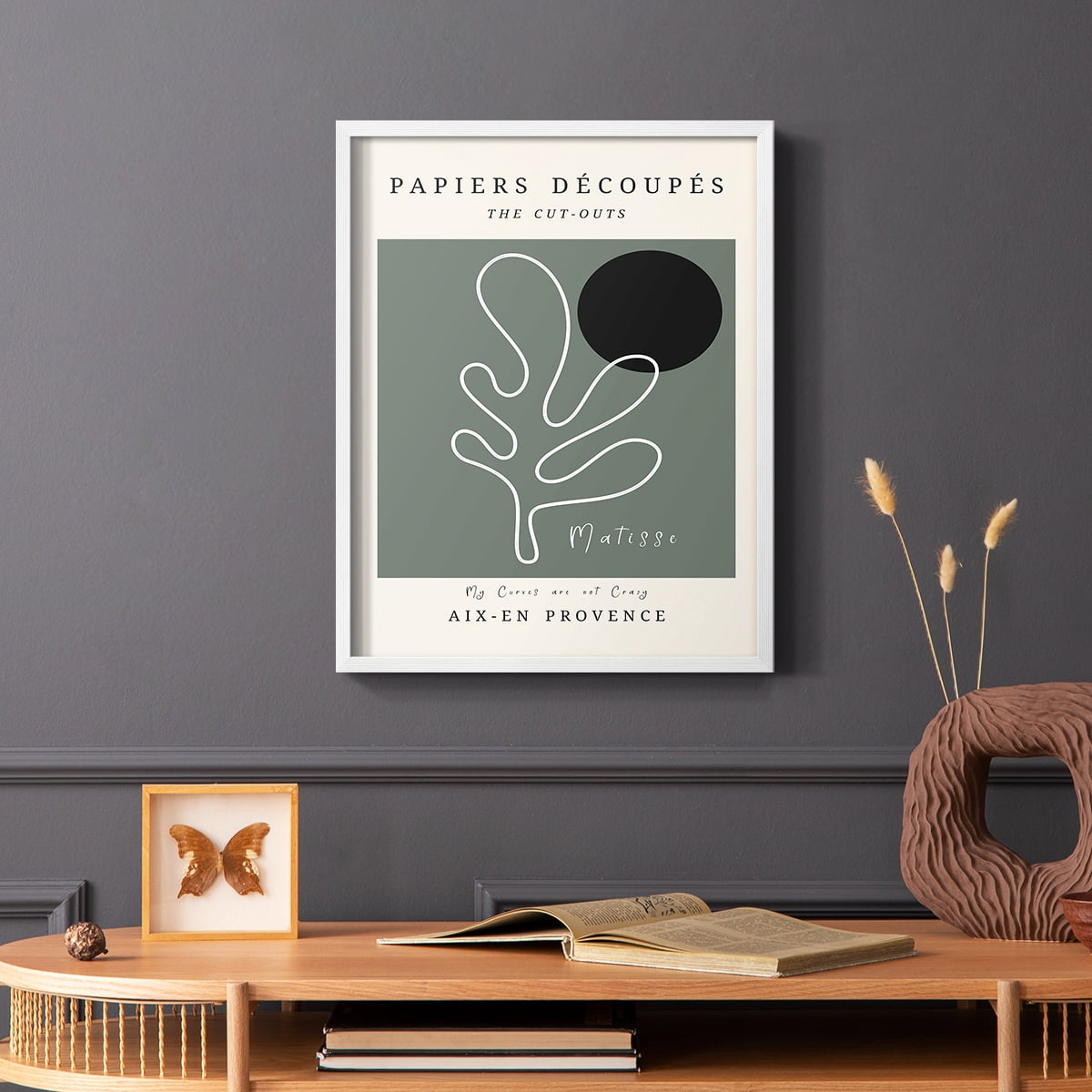 Matisse CCCLXXI in White Solid Wood 11 x 14 Framed Print