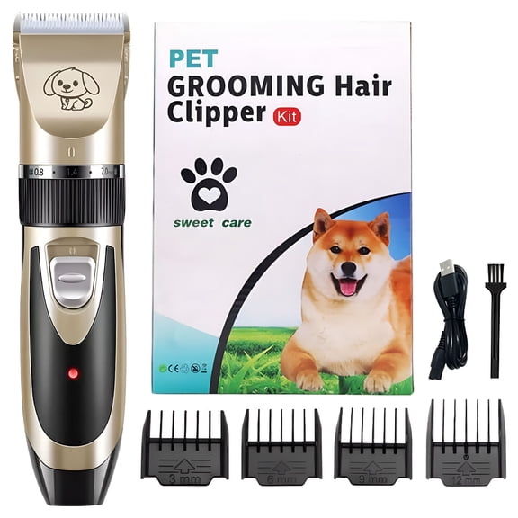FACEGA Dog Grooming Clipper Kit, Professional Dog Grooming Kit Electric Pet Hair Trimmers Cordless Low Noise Cat Clippers for Dogs Cats
