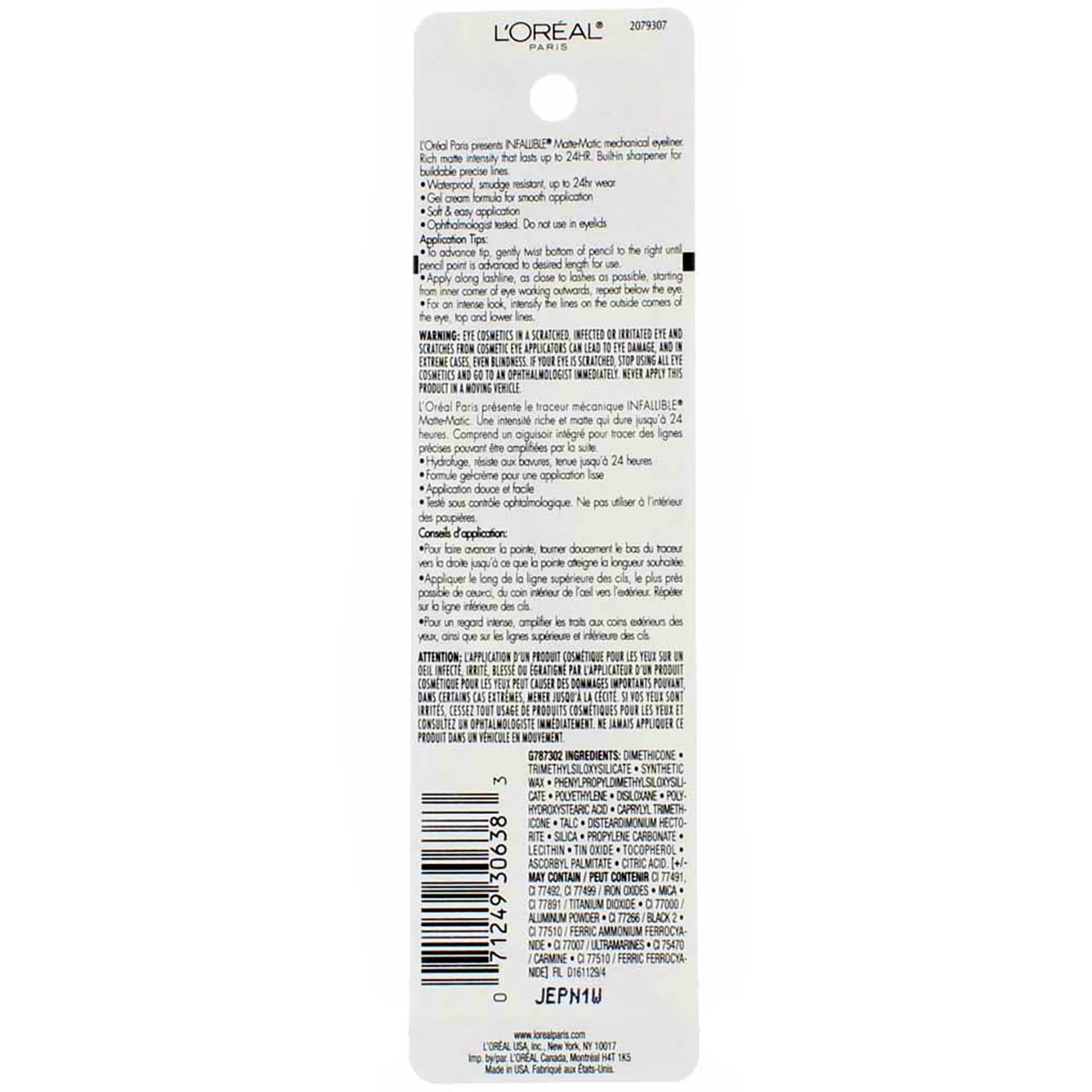 L'Oreal Paris Infallible Matte-Matic Mechanical Eyeliner, Deep Brown 0.01 oz (Pack of 4)