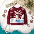 thumbnail image 3 of Gibobby Blusa Termica Niños Suéter de punto de Navidad de animados de manga larga de invierno para niños y niñas, suéter cálido para niños, ropa(Rojo, 4-5 Años), 3 of 4