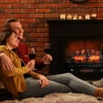 thumbnail image 5 of TURBRO Eternal Flame 30 in. WiFi Infrared Quartz Electric Fireplace Log Heater with Sound Crackling, Realistic Pinewood Logs, Adjustable Flame Colors, Remote Control, Thermostat, Timer, 1500W, Bronze, 5 of 8