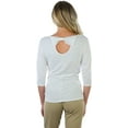 thumbnail image 2 of ToBeInStyle Women's Bow-Back 3/4 Sleeve Top With Side Shirring, 2 of 6