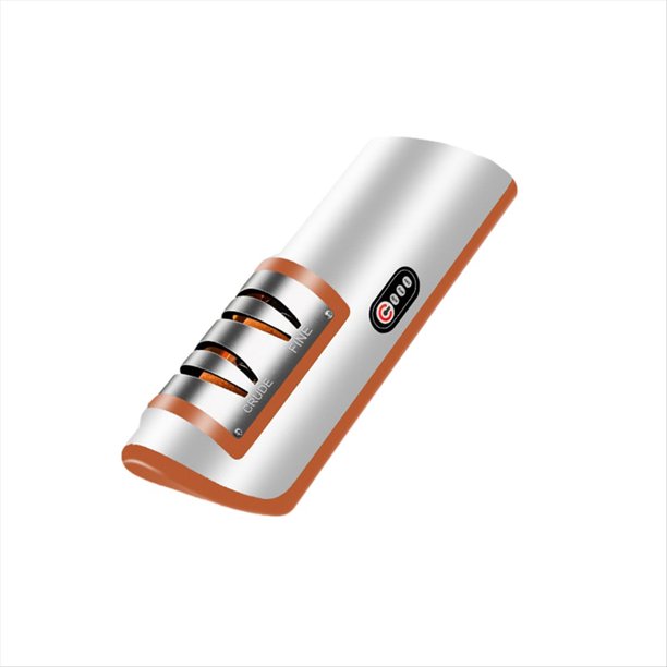 Afilador de Cuchillos EléCtrico Herramienta Cocina Ajustable AutomáTica para Afilar RáPido Tijeras Naranja