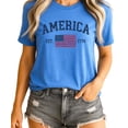 thumbnail image 4 of America Est 1776 Patriotic Shirt for Men Women Kids Family Matching 4th of July American Flag Tee Heather Blue Shirt Large, 4 of 7