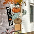 thumbnail image 3 of Fall Pumpkins House Flag 28 x 40 Inch Double Sided Harvest Autumn Eucalyptus Leaves Welcome Thanksgiving Burlap Large Flag Holiday Seasonal Outside Yard Outdoor Decoration, 3 of 6
