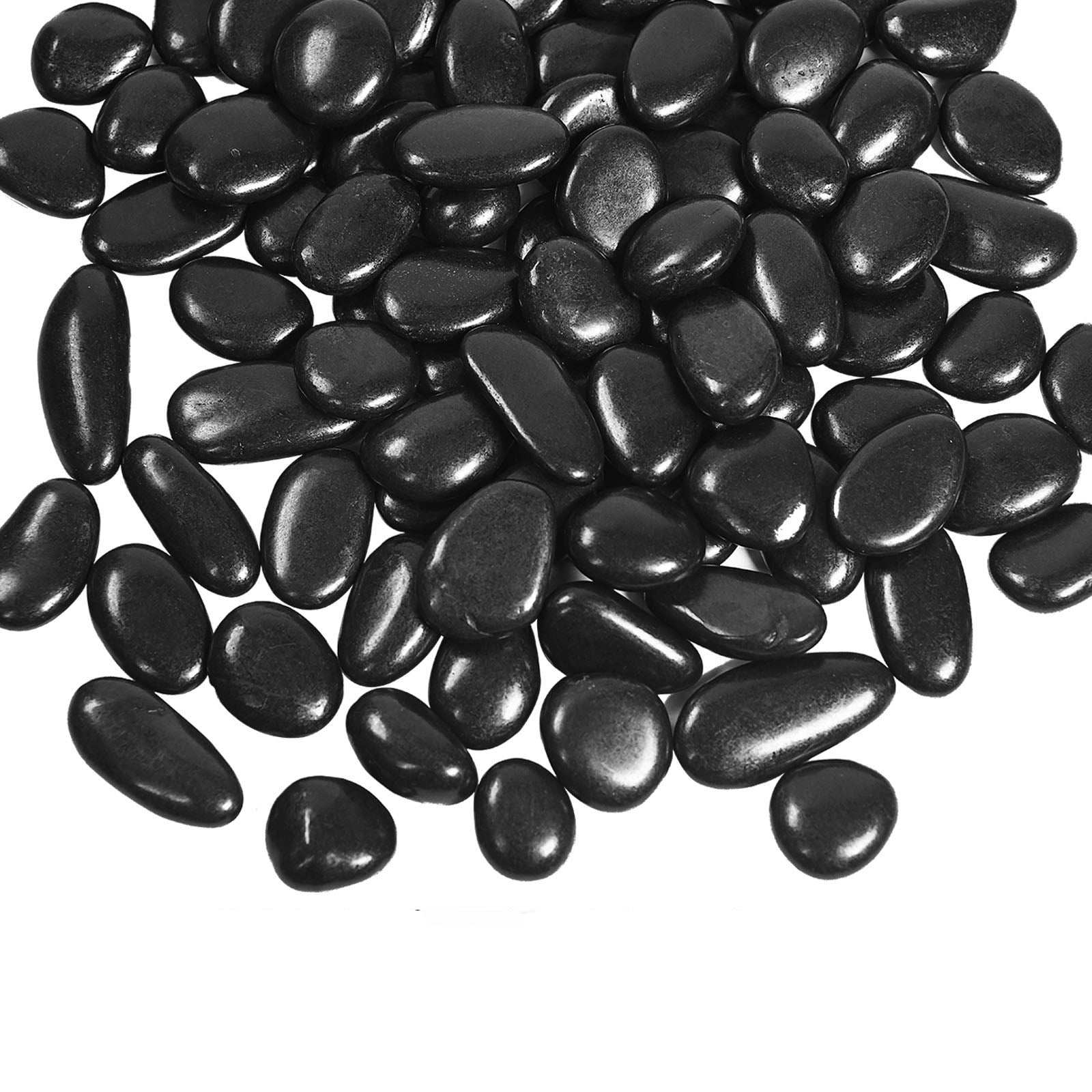 Hiziwimi 4 lb Black Decorative Stones River Pebbles forAquarium