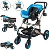 VEVOR 3 in 1 Foldable Luxury Baby Stroller with Baby Basket for Newborn Baby
