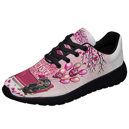 Dog Valentine Dachshund Dog Shoes Sneakers Black Size 6