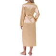 thumbnail image 3 of INSPIRE CHIC Womens Satin Robe Set 2 Pieces Nightgown Silky Soft Midi Camisole Sexy Pajama Sets Kimono Bridesmaid Robes S Gold, 3 of 6