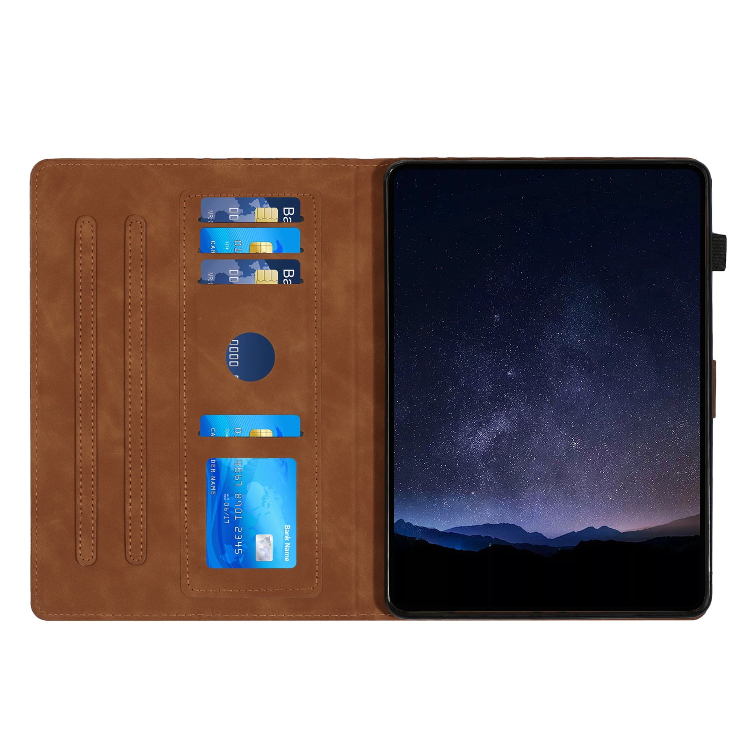 Allytechgroup Slim Case for Apple iPad Pro 11" M4 2024, Premium PU Leather Folio Flip Cover Stand Anti-Scratch Cards Slots Pencil Holder Smart Case Cover Auto Sleep Wake, Brown