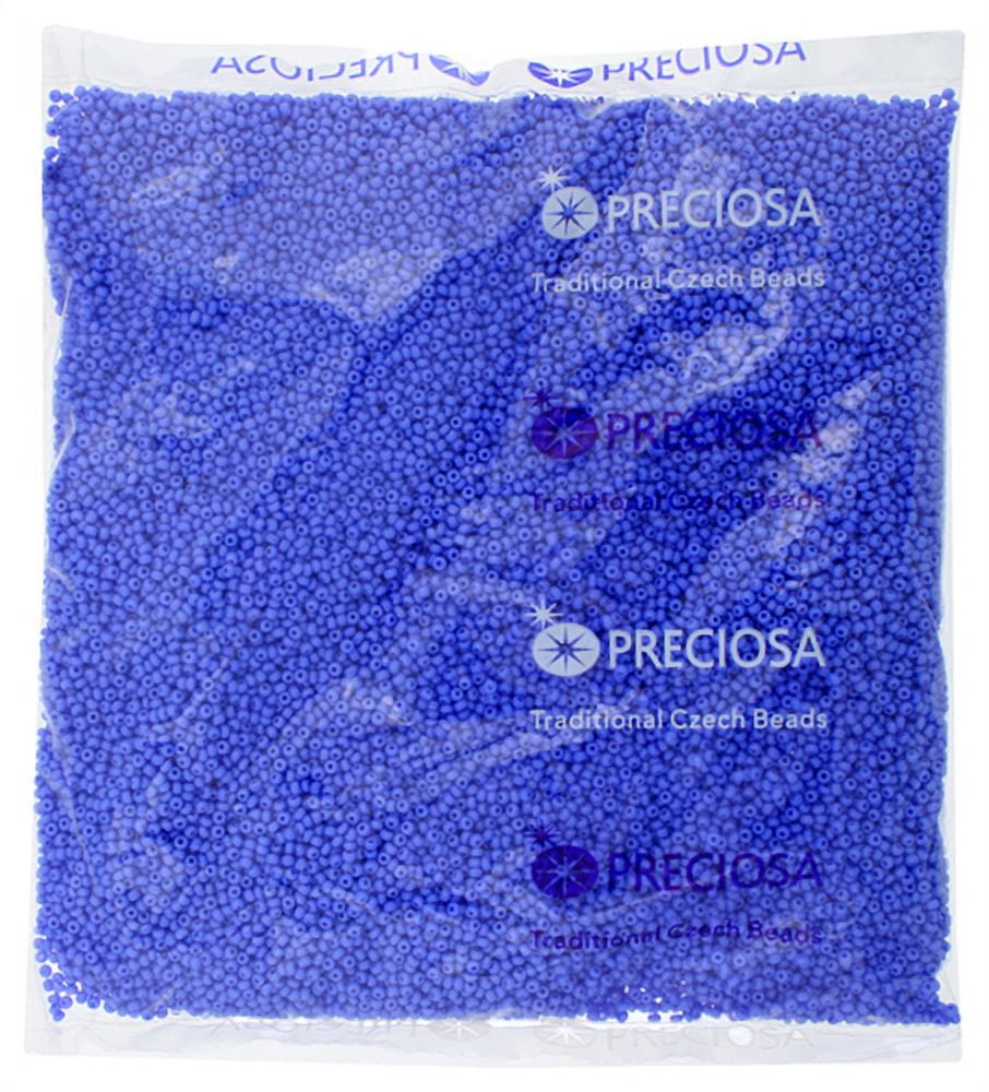 John Bead Czech Glass Seed Beads 11/0 (250g) Opaque Blue Bead