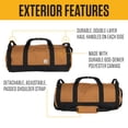 thumbnail image 2 of Bolsa de lona Carhartt Classic redonda con bolsa multiusos de 40 litros, color marrón, 2 of 6