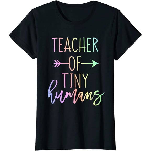 Womens Funny Kindergarten PreK Teacher Teacher of Tiny Humans T-Shirt