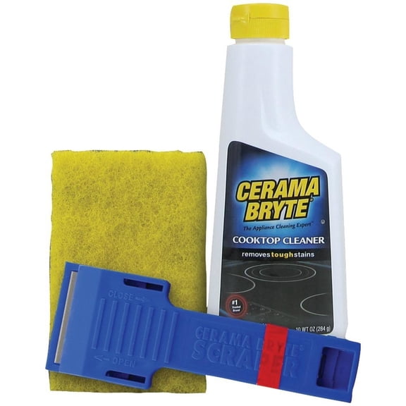 Cerama Bryte Cooktop Cleaning Kit - Includes Scraper and Pad - 2 Piece Kit