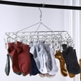 thumbnail image 4 of Stainless Steel Hanging Drying Rack with 36 Clips Laundry Clamps for Thick Windproof Home Textile Storage and Functional Garment Drying, 4 of 6