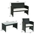 thumbnail image 2 of Goplus Ensemble de Conversation en Rotin pour Patio 4 Pcs Canapé Coussiné Table de Jardin Noir, 2 of 10