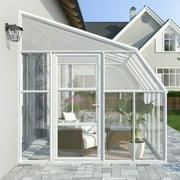 Palram - Canopia Sun Room 8 x 8 Polycarbonate Walk-In Greenhouse - White - with Roof Vent