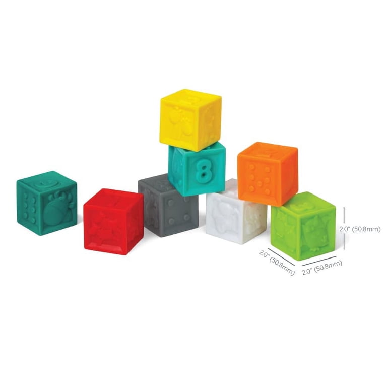 Infantino Plastic Baby Block Set, Multicolor, 8-Piece Stack and