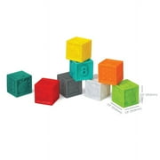 Infantino Squeeze and Stack BPA-Free Plastic Toy Blocks, Multicolor, 8-Piece Set