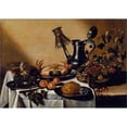 thumbnail image 2 of After Pieter Claesz 24x18 Gold Ornate Framed and Double Matted Museum Art Print Titled - Still Life with Crab and Fruit, 2 of 4