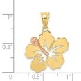 thumbnail image 3 of Real 14kt Yellow and Rose Gold Hibiscus Flower Pendant; for Adults and Teens; for Women and Men, 3 of 3