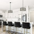 thumbnail image 6 of LNC Uzel 4-Light 1-Tier Modern Metal Matte Black Hardwired Crystal Drum Chandelier, 6 of 12