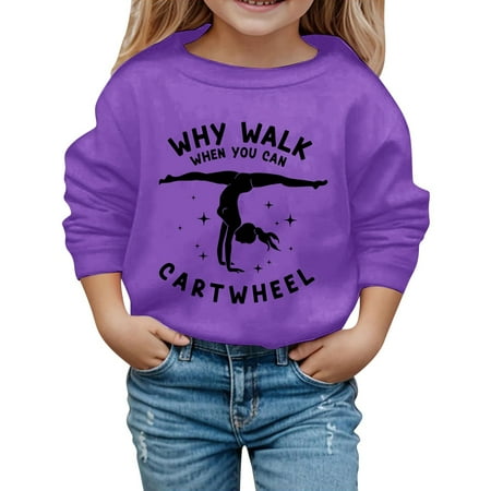 FINALGANG Boys Girls Sweatshirt Autumn Kids Child Casual Letter Prints Long Sleeve Crewneck Loose Fit Pullover For Outdoor Activities Soft Top