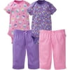 Onesies Brand Newborn Baby Girl Layette Outfit Set, 4-Piece